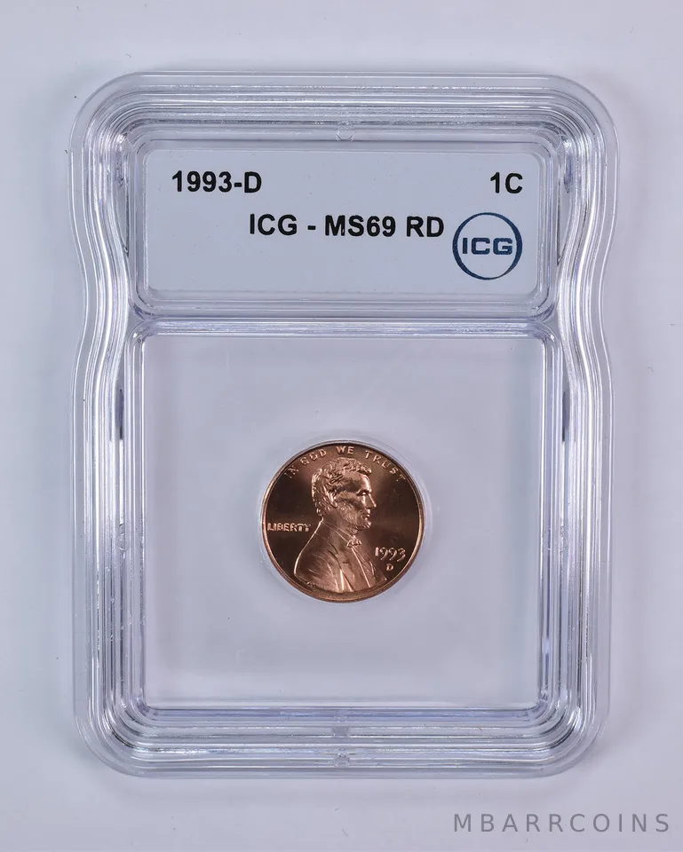 1993-D Lincoln Memorial Cent MS69 RD ICG