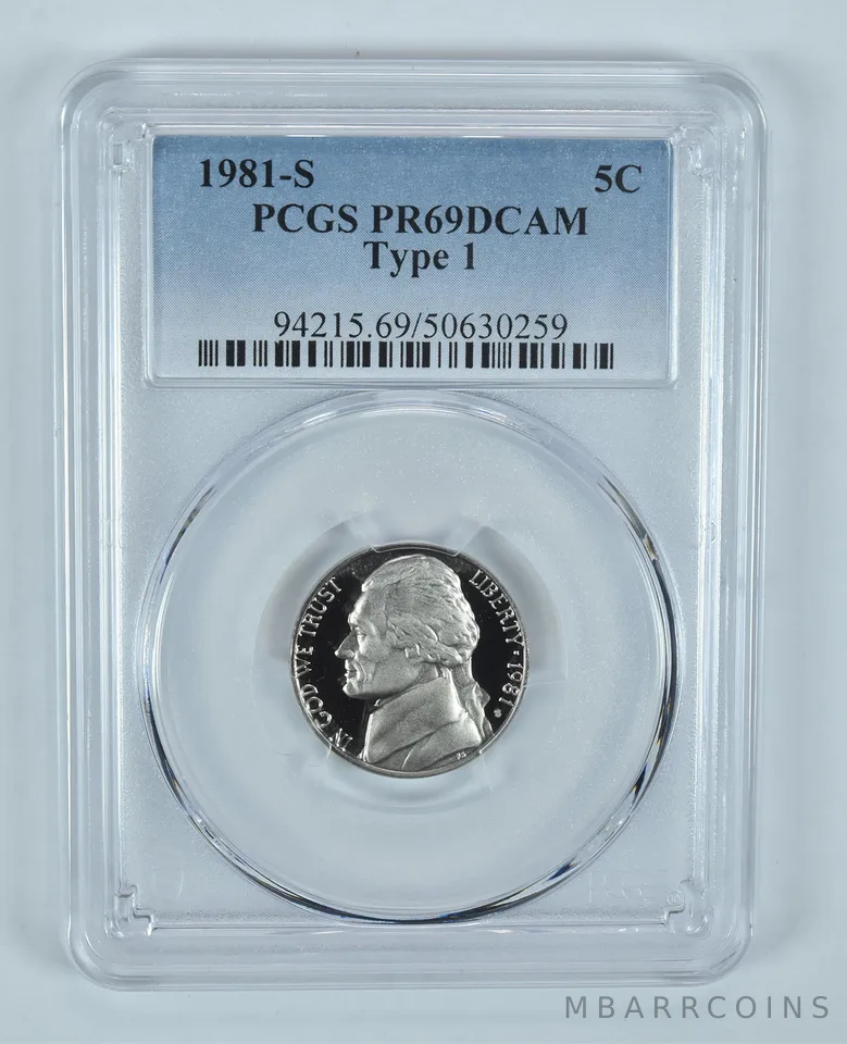 1981-S Jefferson Nickel Type 1 PR69 DCAM PCGS Blue Label