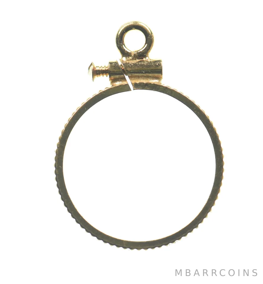 12K 15mm GF $1 Gold Dollar Piece Type 2 Coin Bezel Pendant Frame Edge *1390