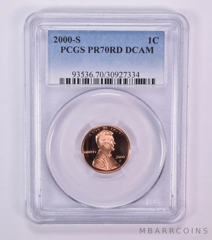 2000-S Lincoln Memorial Cent PR70 RD DCAM PCGS Blue Label
