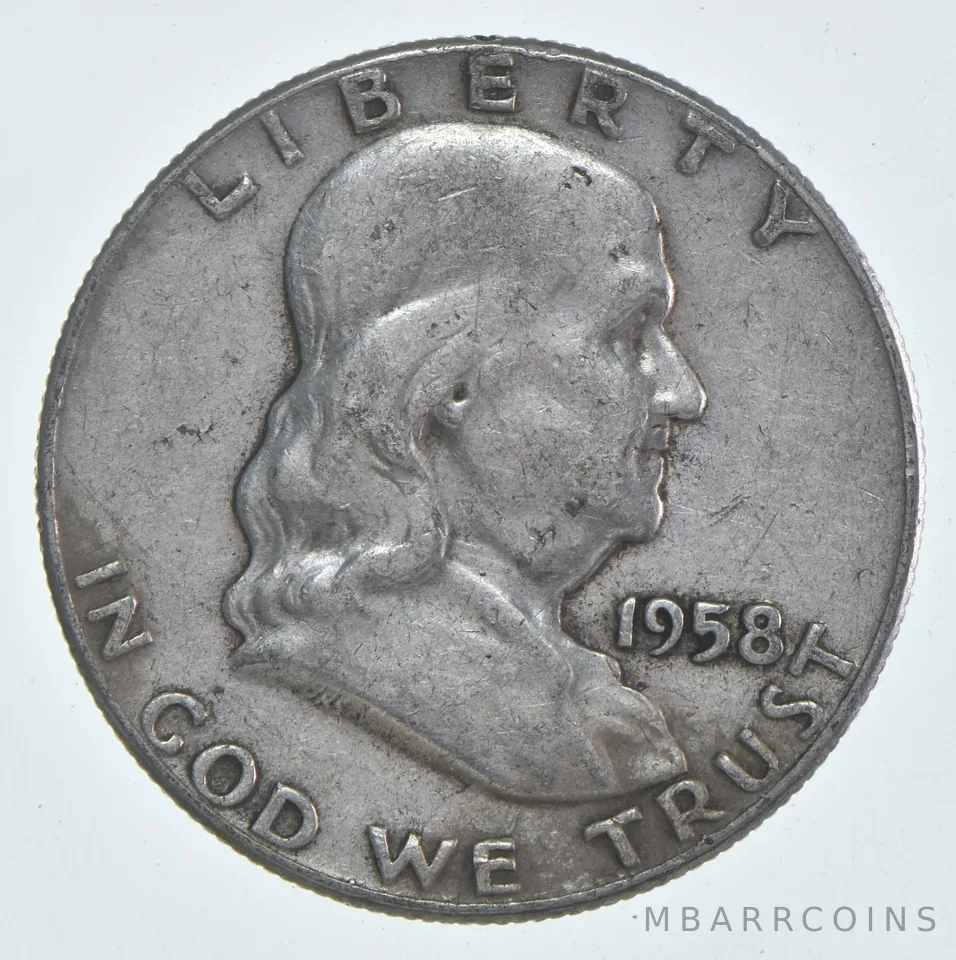 1958 (P) Franklin Half Dollar Circulated 90% Silver (1pc)