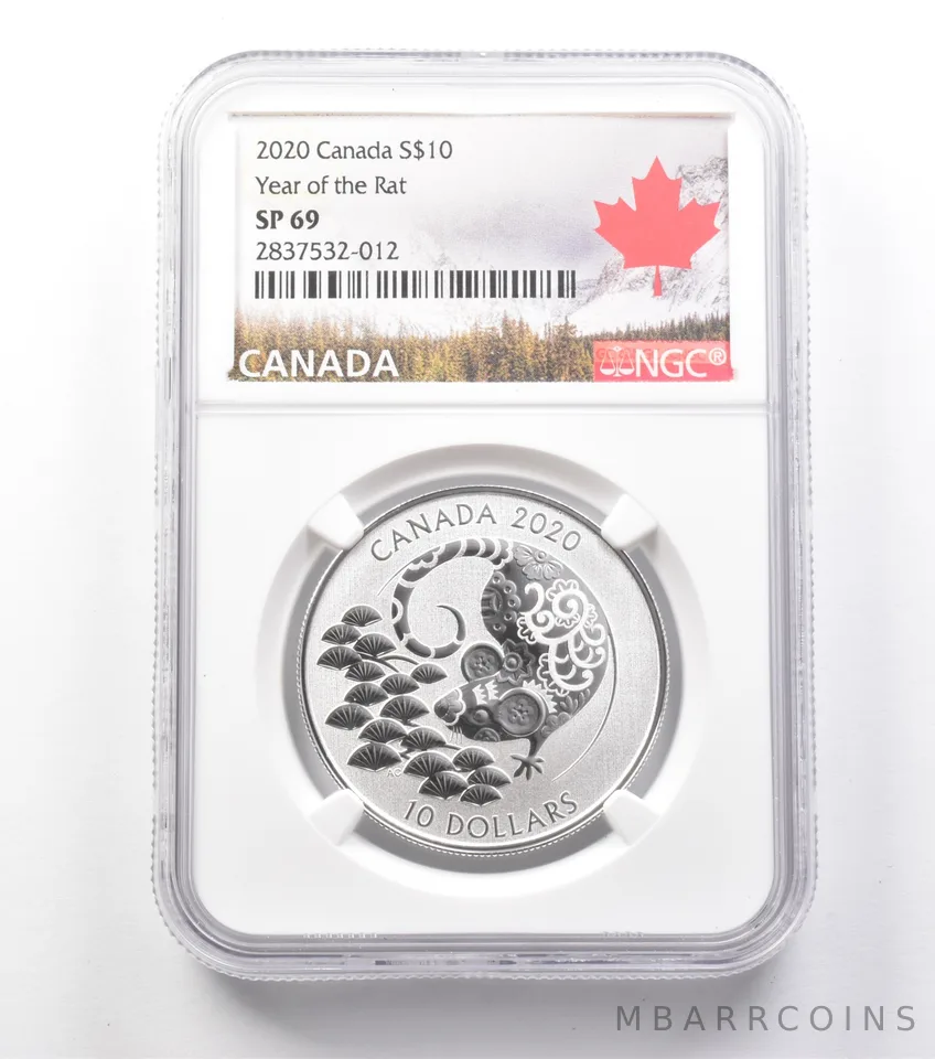 2020 Canada 10 Dollars Silver Year Of The Rat SP69 NGC a9931