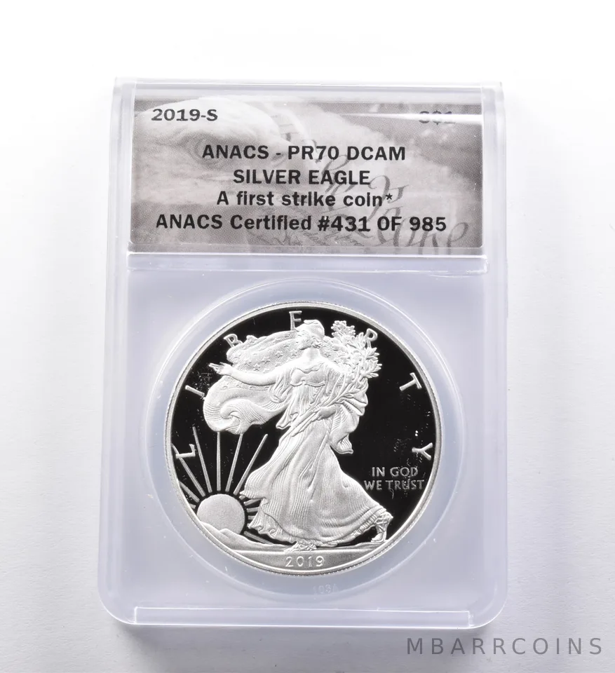 PR70 DCAM 2019-S American Silver Eagle FS ANACS a3012