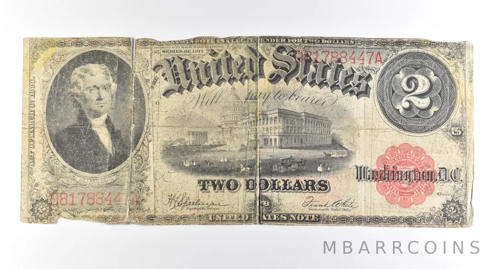 1917 $2 Legal Tender Large Note Red Seal *2639