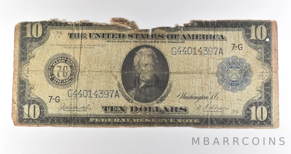 1914 $10 Chicago IL FRN Blue Seal Large Note Fr#930 *4667