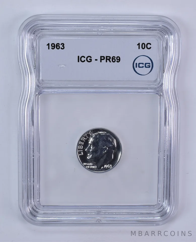 1963 Roosevelt Dime PR69 ICG