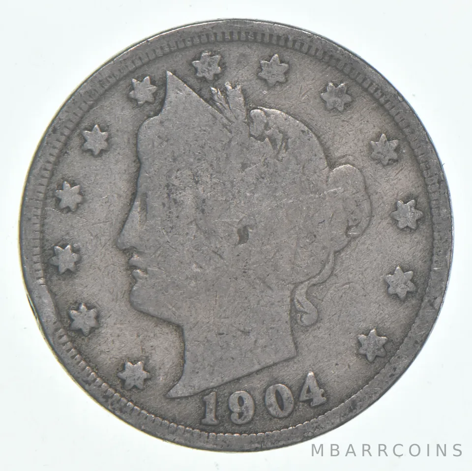 1904 Liberty V Nickel AC Average Circ