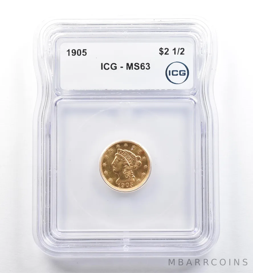 1905 $2.50 Liberty Head Gold Quarter Eagle MS63 ICG *6454