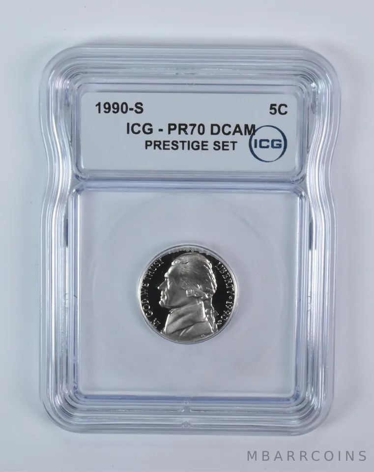 1990-S Jefferson Nickel Prestige Set PR70 DCAM ICG