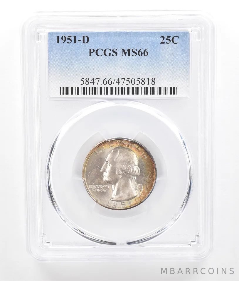 1951-D Washington Quarter MS66 PCGS Beautiful Tone *7235