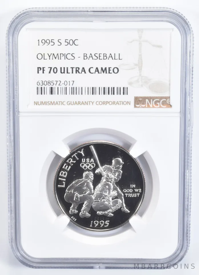 1995-S Olympic Baseball Commemorative Half Dollar PF70 UC NGC