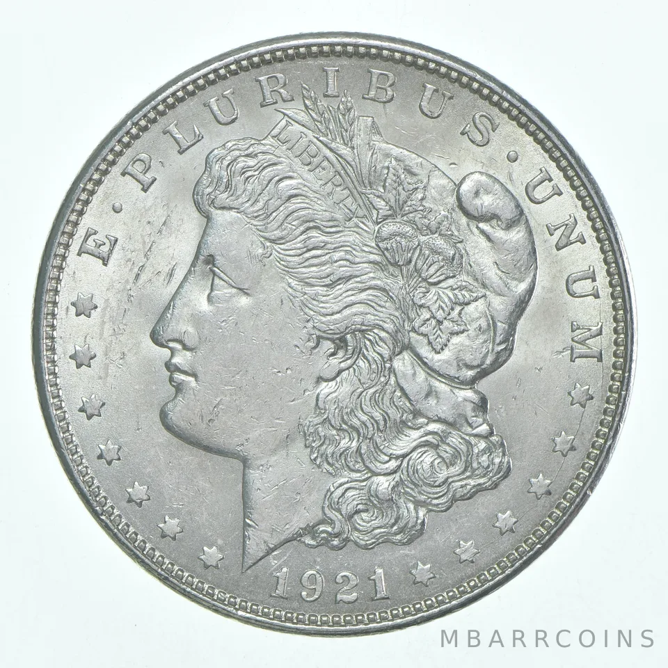 (1) AU 1921 (P) Morgan Silver Dollar Almost Uncirculated 90%