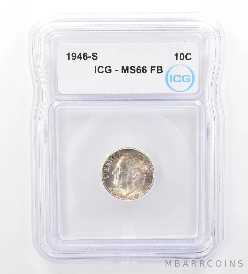 1946-S Roosevelt Dime MS66 FB ICG Beautiful Tone *7349