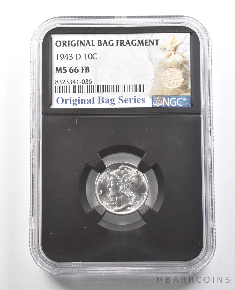 1943-D Mercury Dime Original Bag Fragment MS66 FB NGC *6145
