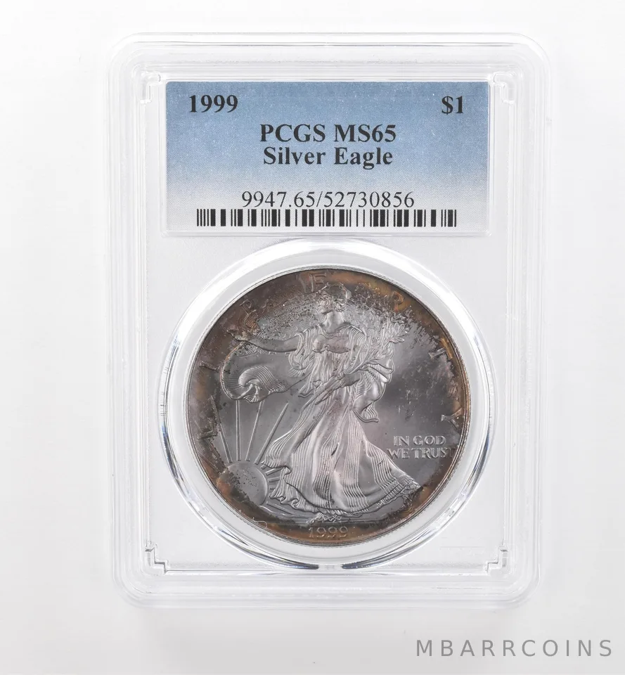 1999 American Silver Eagle MS65 PCGS Beautiful Tone *1772