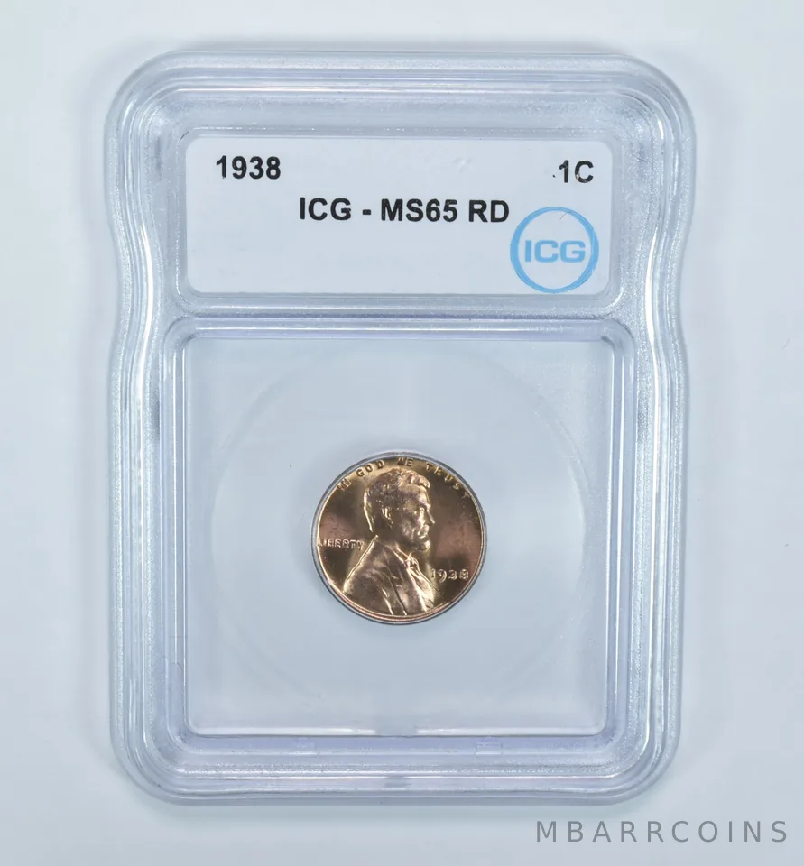1938 Lincoln Wheat Cent MS65 RD ICG