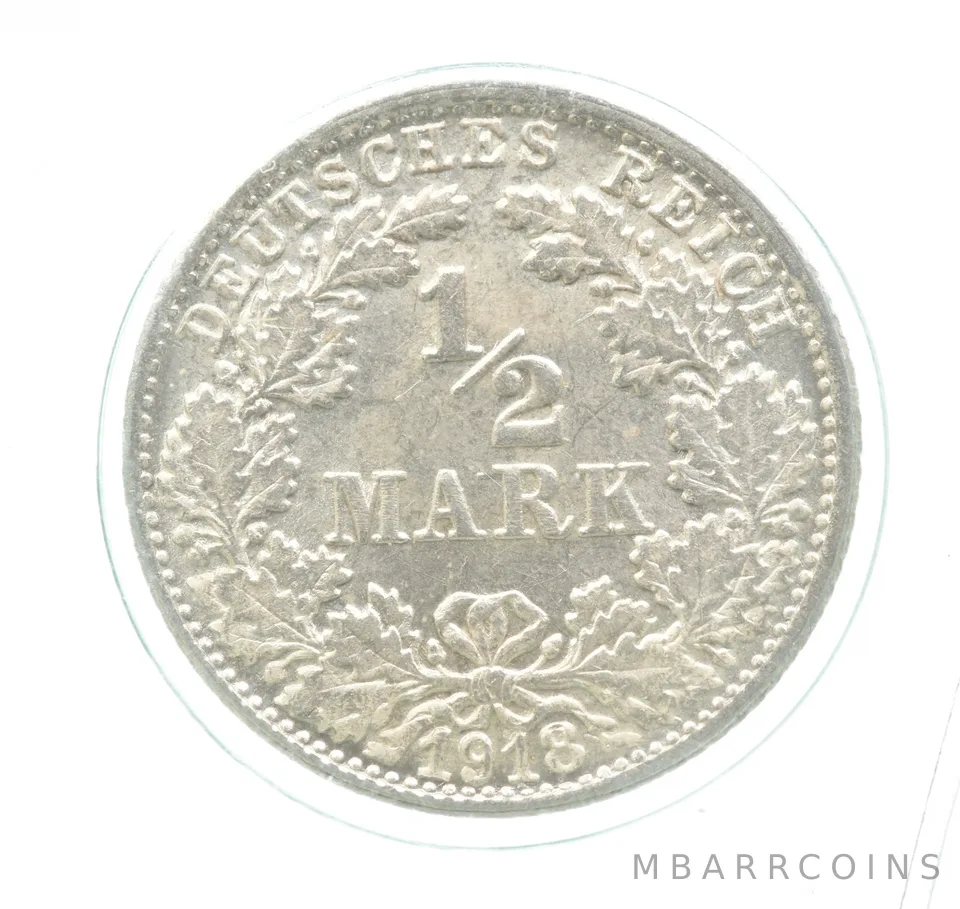 1918 F Germany Half Mark Gem Unc a0164