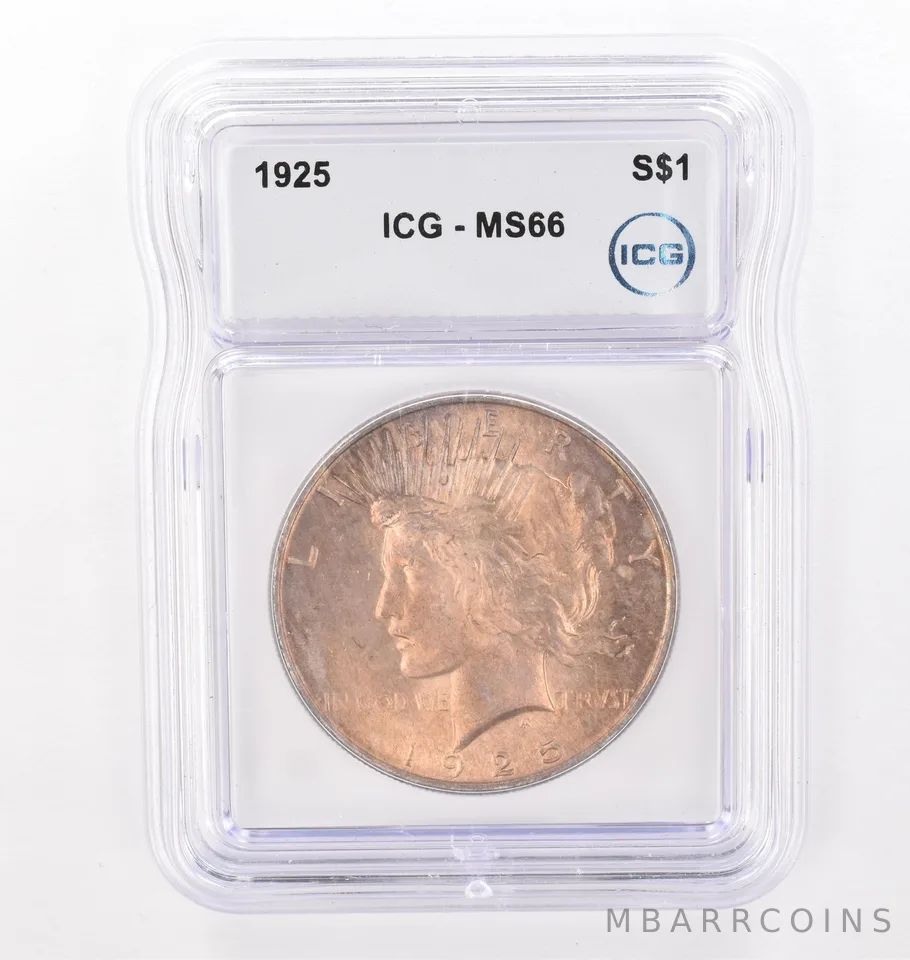 1925 Peace Silver Dollar MS66 ICG Beautiful Tone *4296