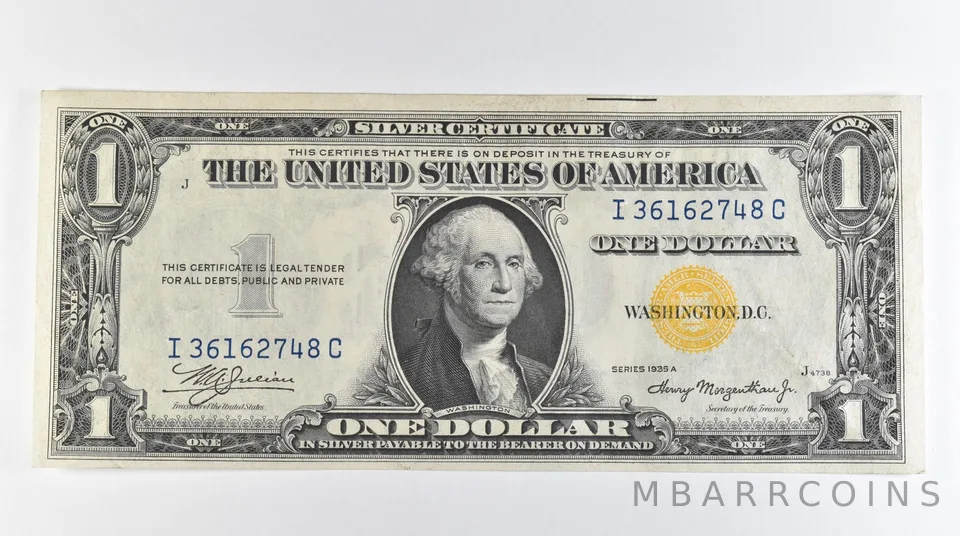 1935 A $1 Silver Certificate Yellow Seal North Africa *6722
