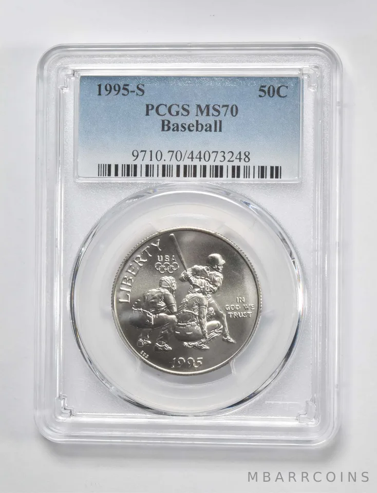 1995-S Olympic Baseball Commemorative Half Dollar MS70 PCGS