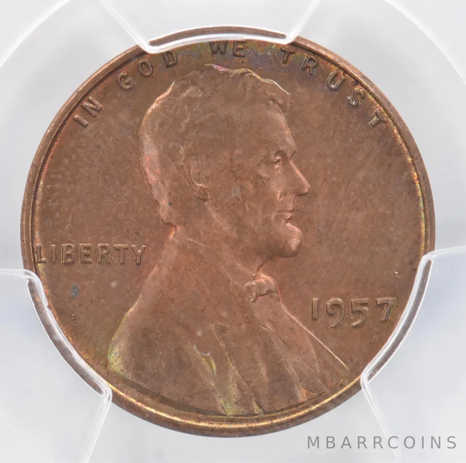 1957 Lincoln Wheat Cent MS64 BN PCGS Beautiful Tone *0958