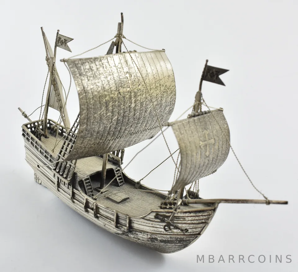 288.6 Gram Sterling Silver Pinta Columbus Ship *4750