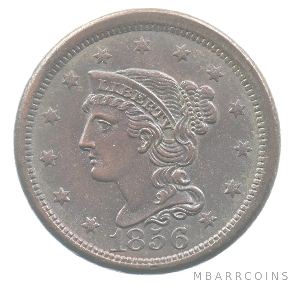1856 Braided Hair Large Cent N-1 *9413