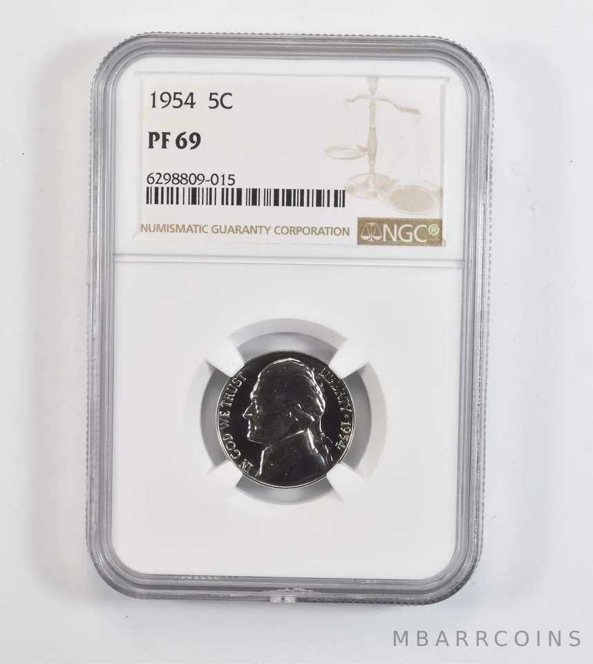 PF69 1954 Jefferson Nickel - Graded NGC *7719