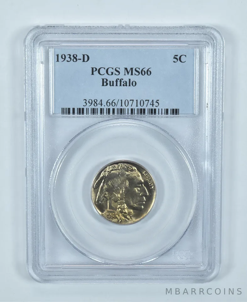 1938-D Indian Head Buffalo Nickel MS66 PCGS Blue Label
