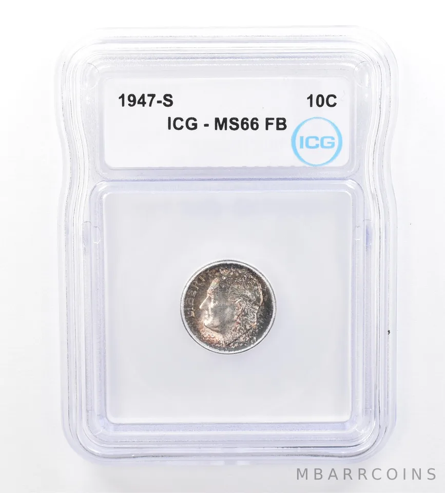 1947-S Roosevelt Dime MS66 FB ICG Beautiful Tone *1571