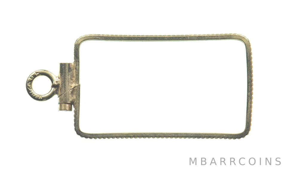 12K Gold Filled 23 MM Gold Bar Bezel Pendant Frame Edge *2121