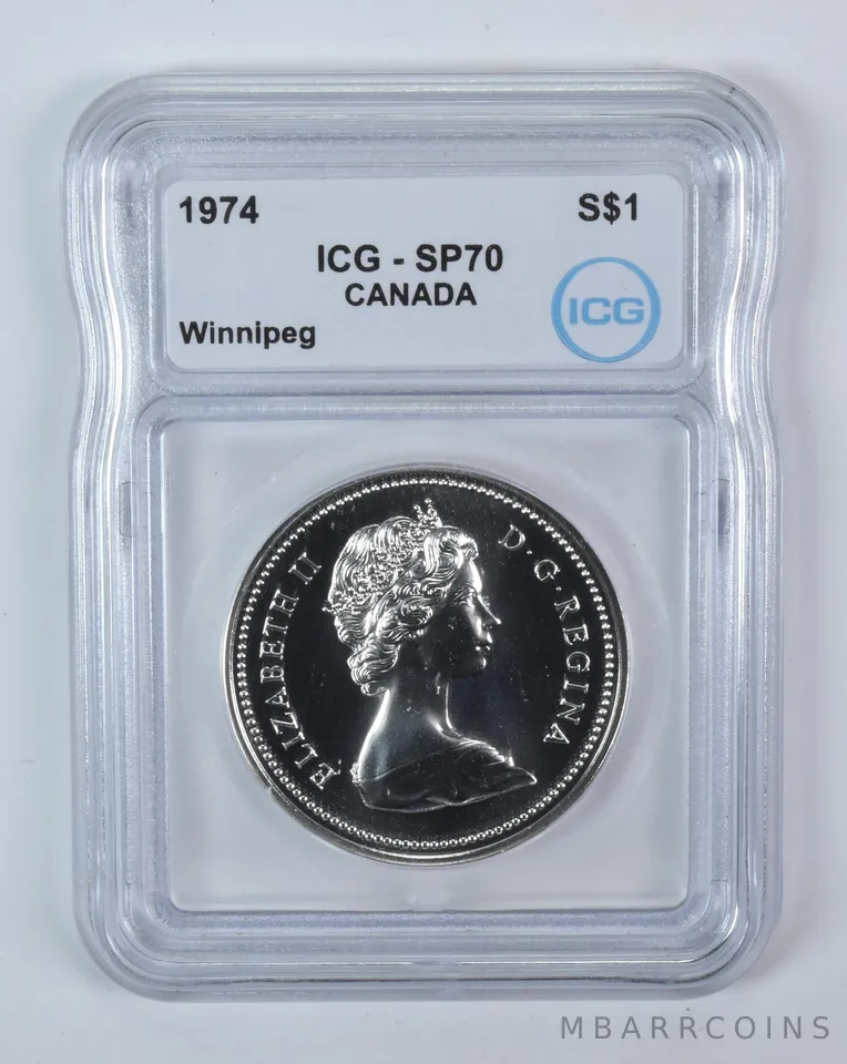 1974 Canada 1 Dollar Silver Winnipeg SP70 ICG