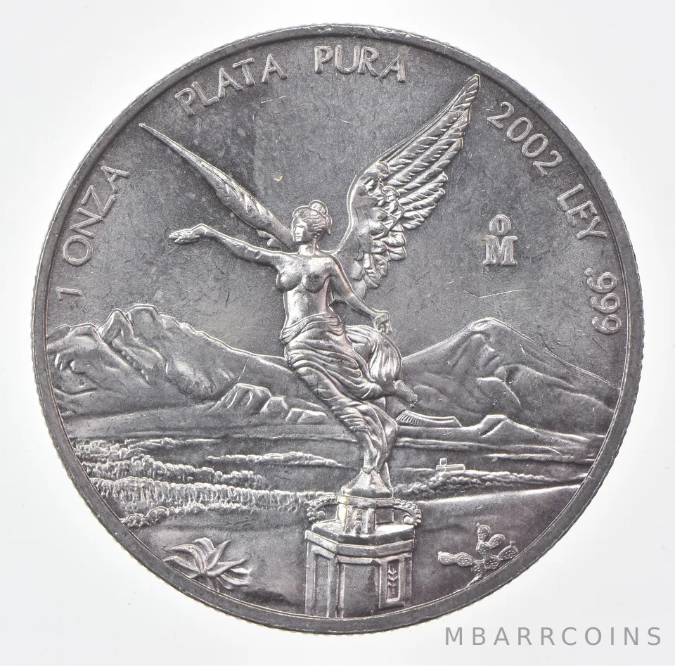 2002-Mo Mexico 1 Onza Silver Libertad *0581