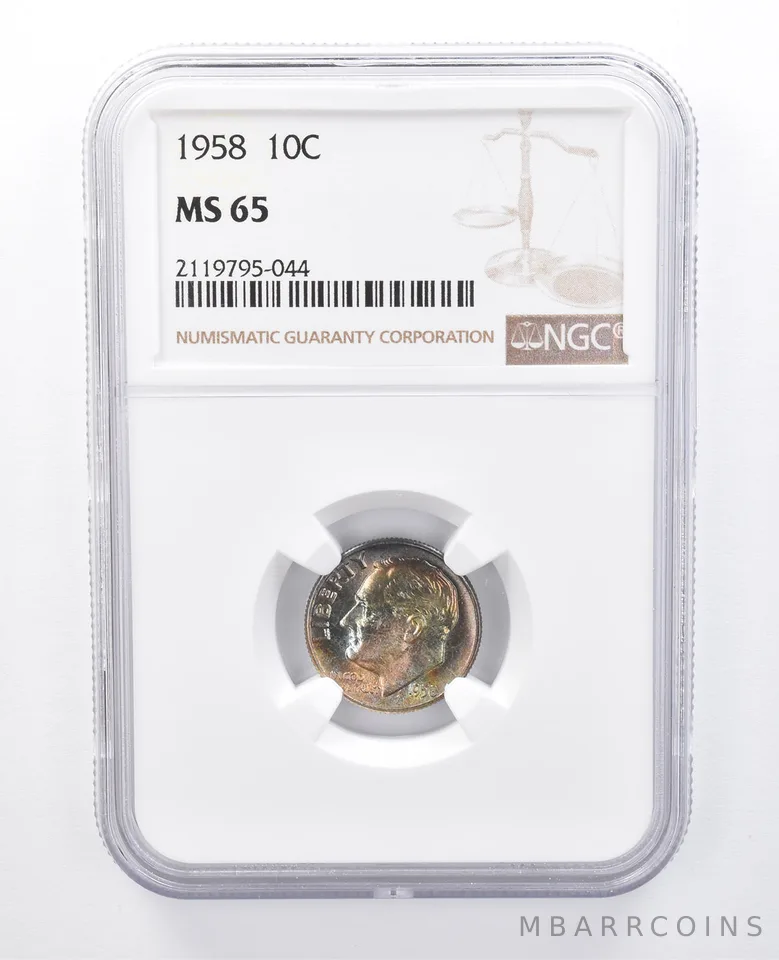 1958 Roosevelt Dime MS65 NGC Beautiful Tone *7978
