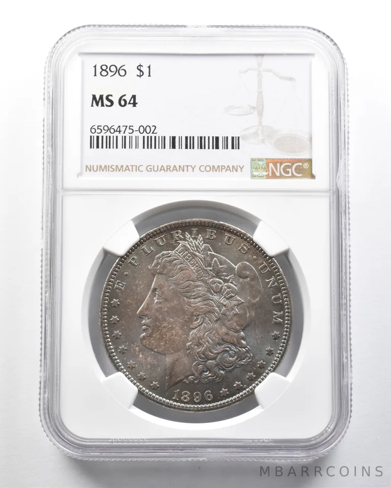 MS64 1896 Morgan Silver Dollar NGC a4328