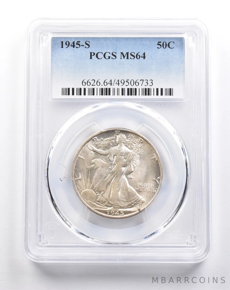 1945-S Walking Liberty Half Dollar MS64 PCGS *4972
