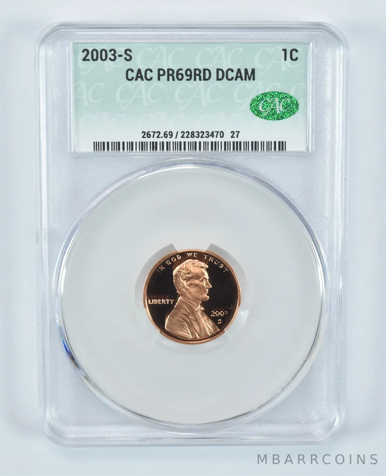 2003-S Lincoln Memorial Cent PR69 DCAM CAC CACg
