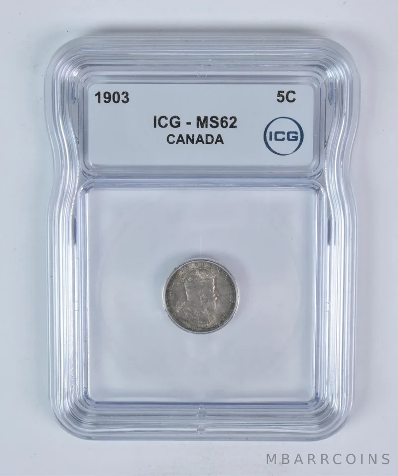 1903 Canada 5 Cents MS62 ICG Beautiful Tone a5890