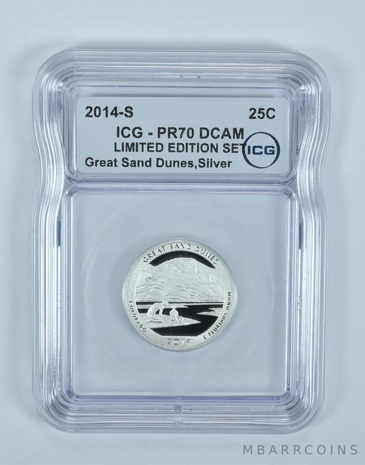 2014-S ATB Quarter Great Sand Dunes Silver Limited Edition PR70 DCAM ICG