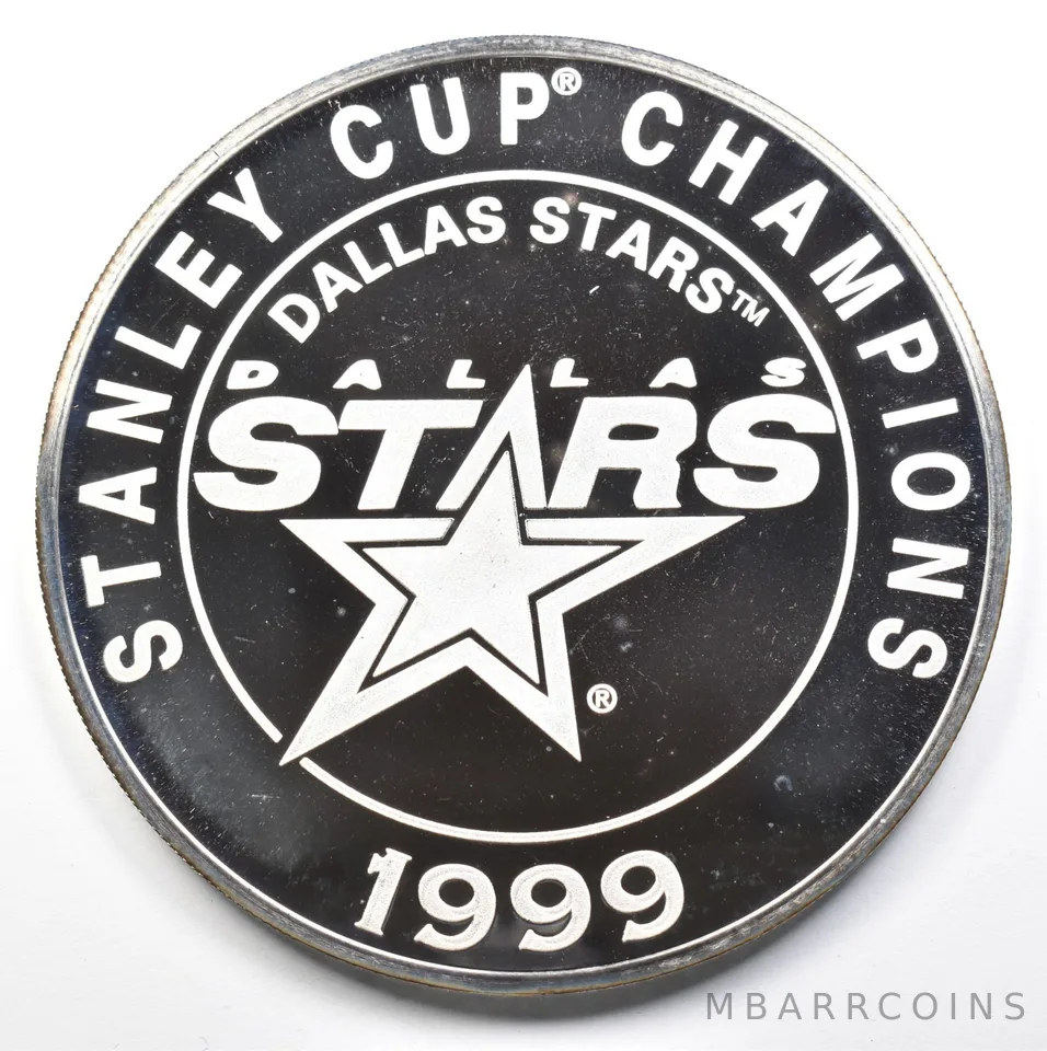 1999 Stanley Cup Dallas Stars 1/2 Troy Pound Silver Art Round *2581