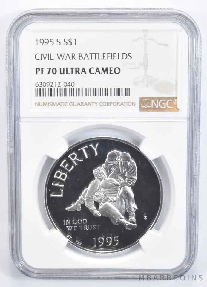 1995-S Civil War Battlefield Commemorative Silver Dollar PF70 UC NGC