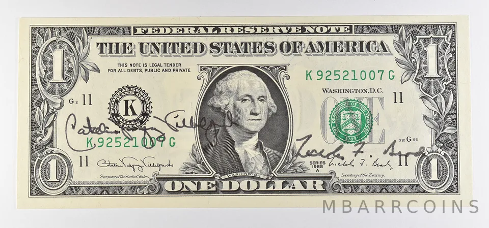 1988 A $1 Dallas TX FRN Green Seal Courtesy Signature *0919