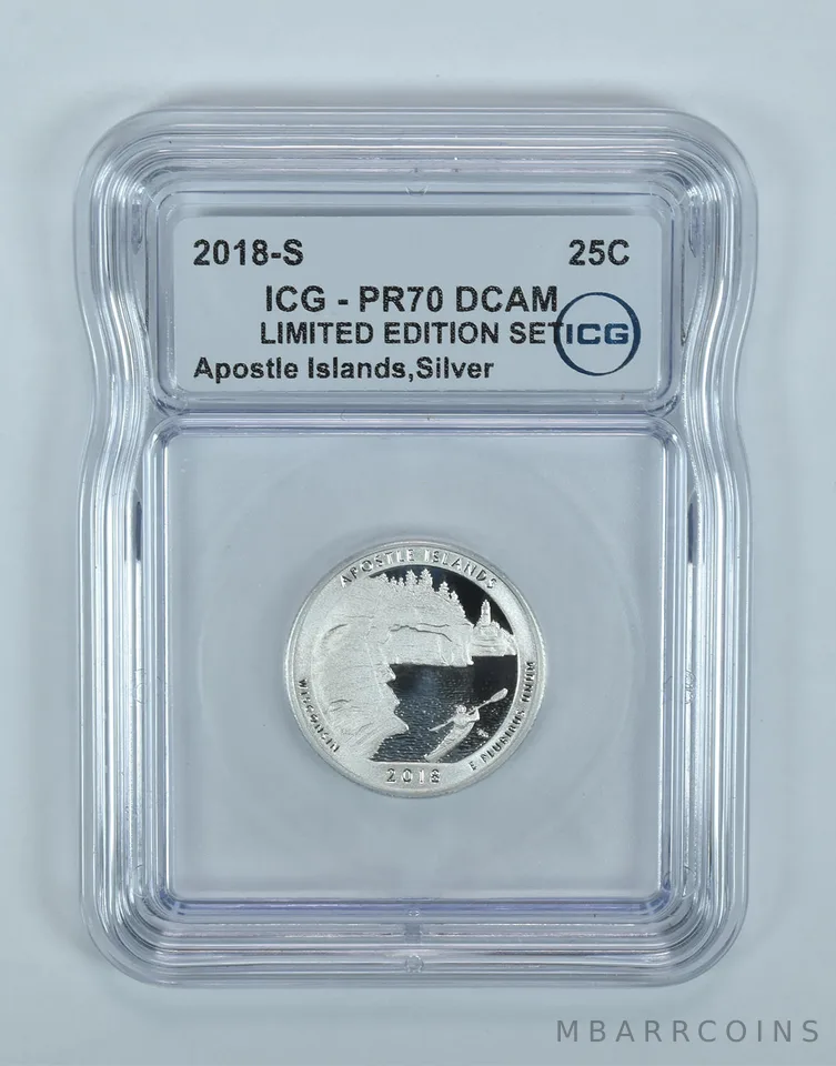 2018-S ATB Quarter Apostle Islands Silver Limited Edition PR70 DCAM ICG