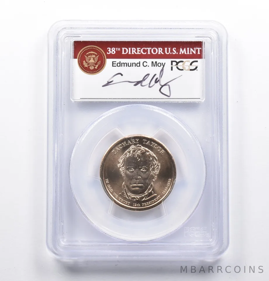 MS68 (2009) Zachary Taylor $1 Edge Error Missing Lettering Moy PCGS *1116