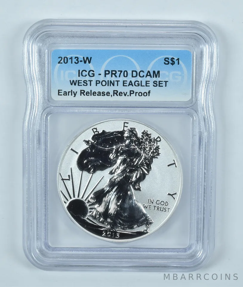 2013-W American Silver Eagle West Point Set Early Releases Reverse PR70 DCAM ICG
