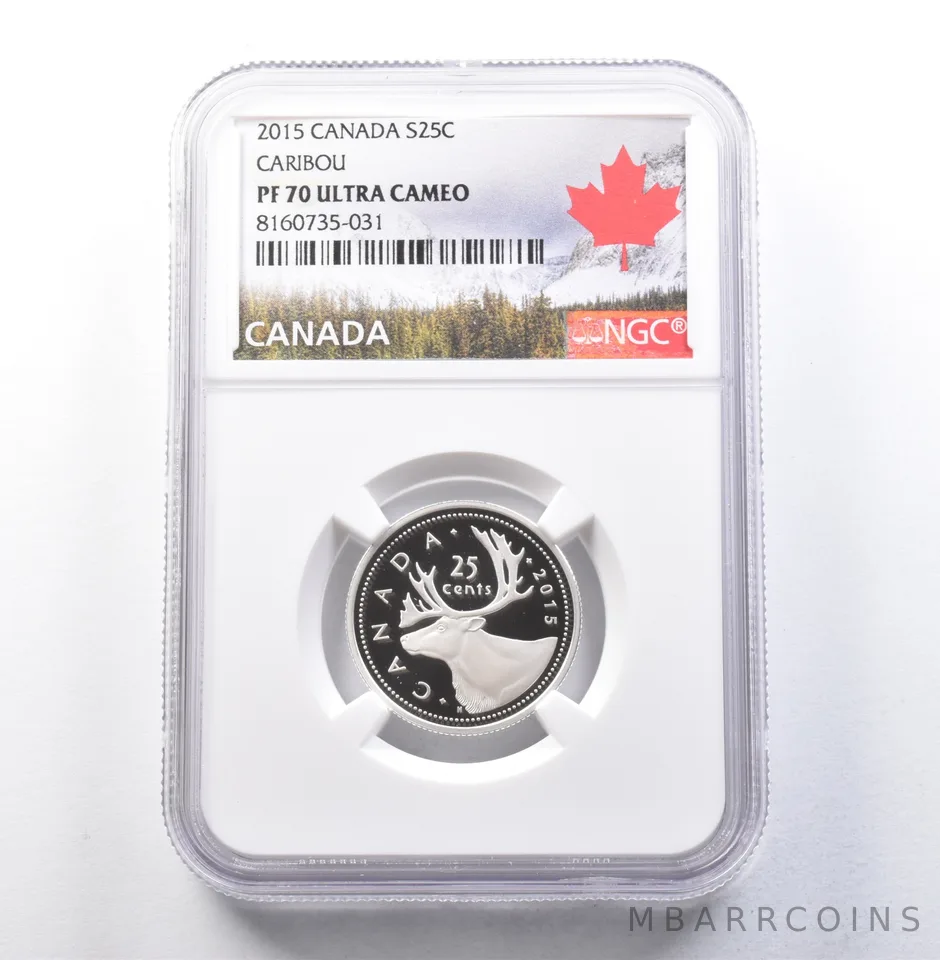 2015 Canada 25 Cents Silver Caribou PF70 UCAM NGC *5888