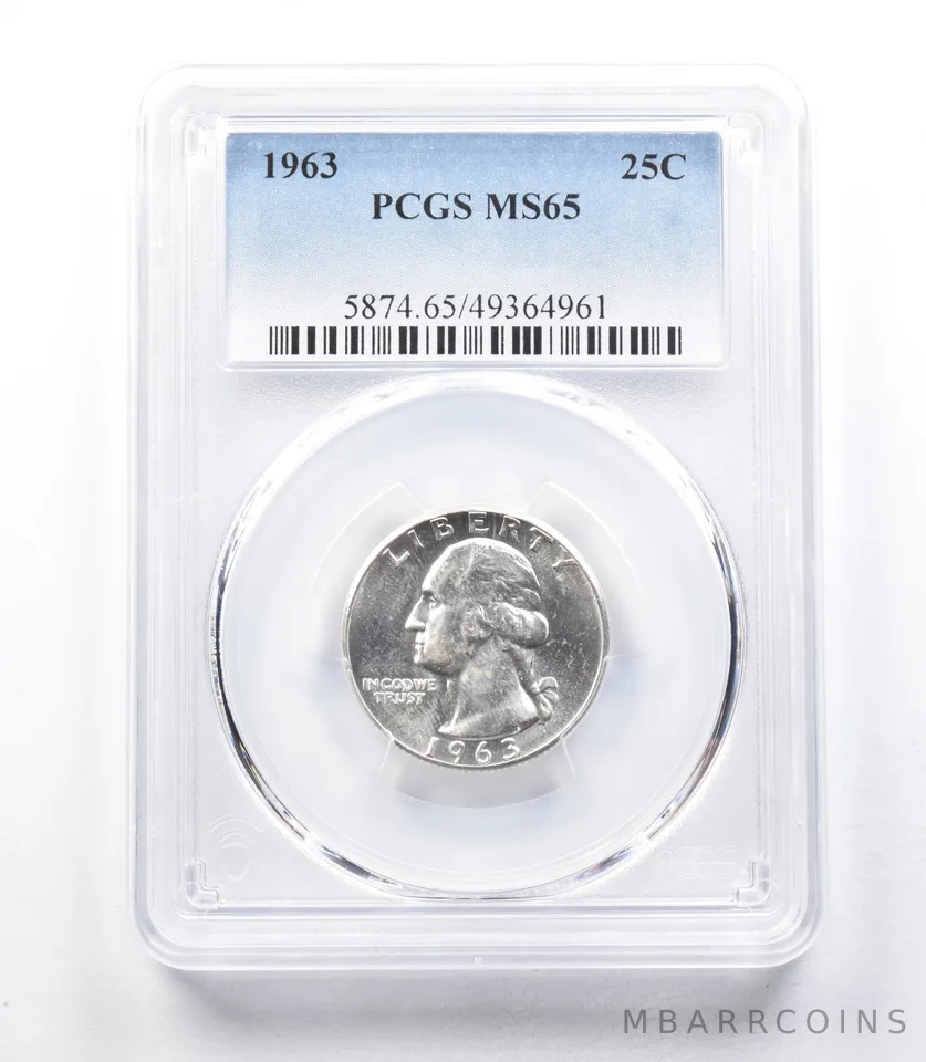 1963 Washington Quarter MS65 PCGS Type B Reverse Variety *1863
