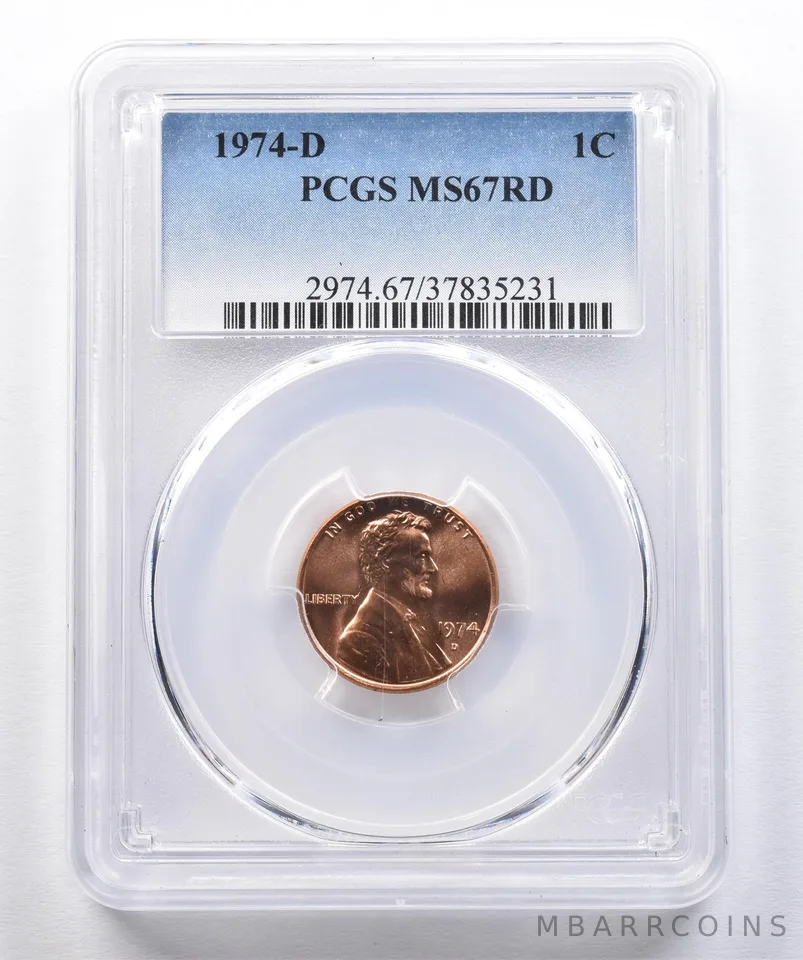1974-D Lincoln Memorial Cent MS67 RD PCGS *2602
