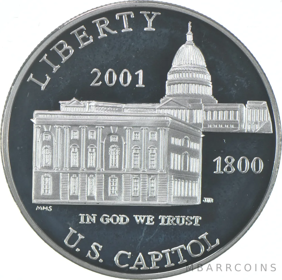2001-P Proof US Capitol Commemorative Silver Dollar $1
