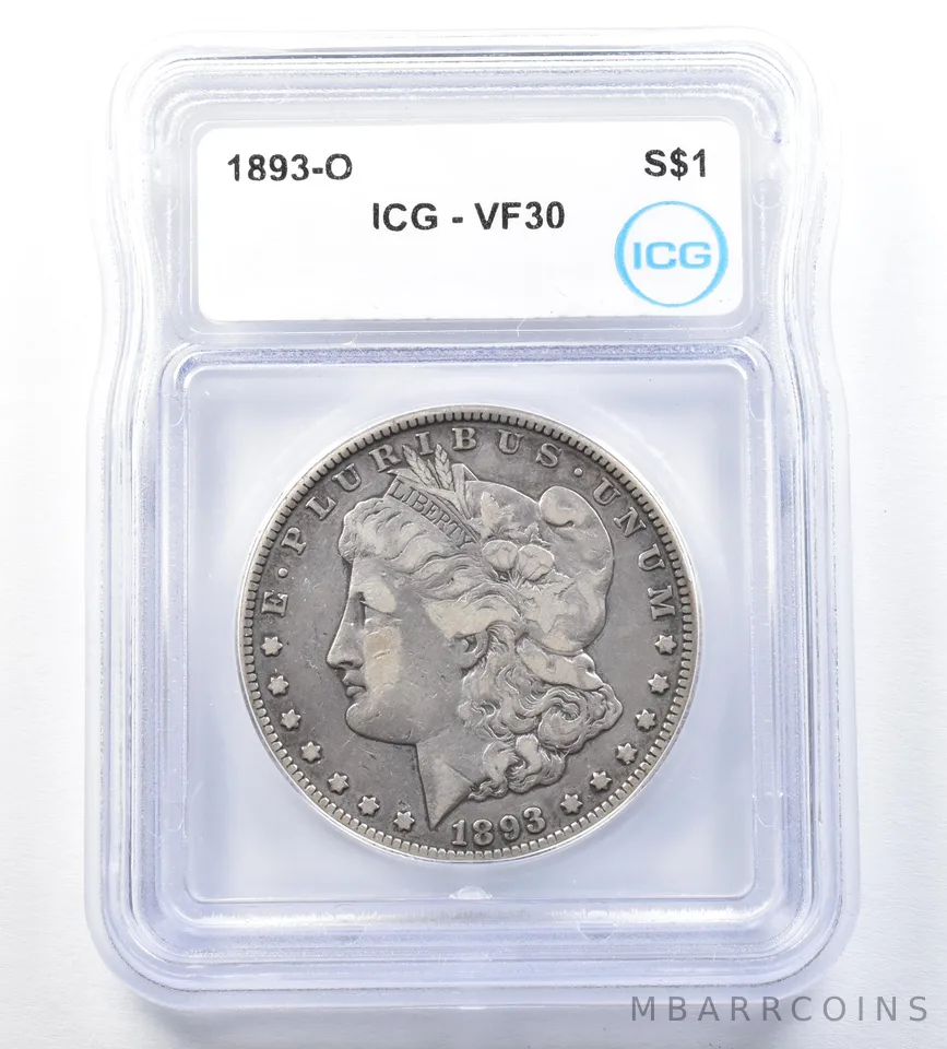 1893-O Morgan Silver Dollar VF30 ICG *8830